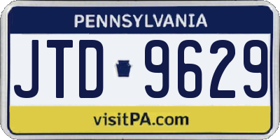 PA license plate JTD9629