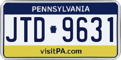 PA license plate JTD9631