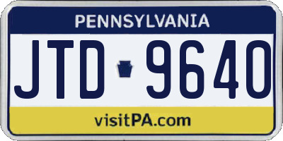 PA license plate JTD9640