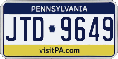PA license plate JTD9649