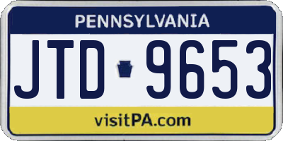PA license plate JTD9653