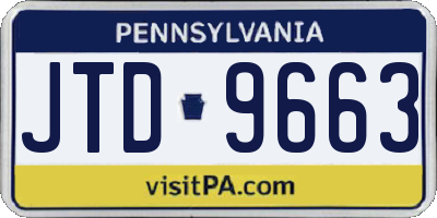 PA license plate JTD9663