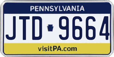 PA license plate JTD9664