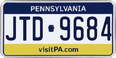 PA license plate JTD9684