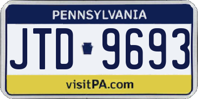 PA license plate JTD9693