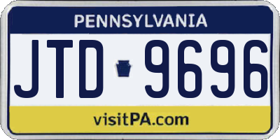 PA license plate JTD9696