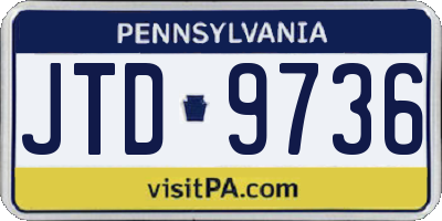 PA license plate JTD9736