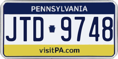 PA license plate JTD9748
