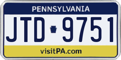 PA license plate JTD9751