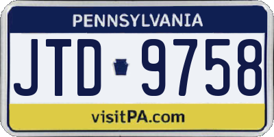 PA license plate JTD9758