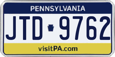 PA license plate JTD9762