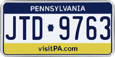 PA license plate JTD9763
