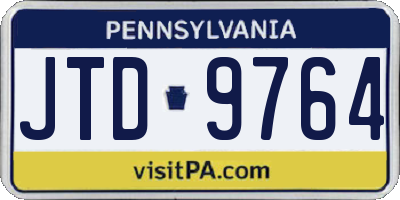 PA license plate JTD9764