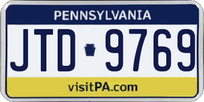 PA license plate JTD9769