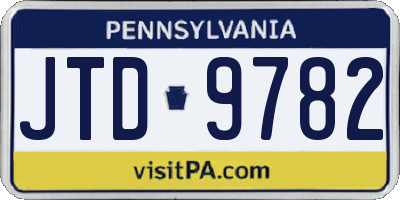 PA license plate JTD9782
