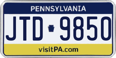 PA license plate JTD9850