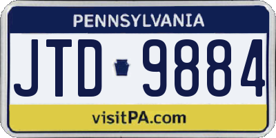 PA license plate JTD9884