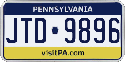 PA license plate JTD9896