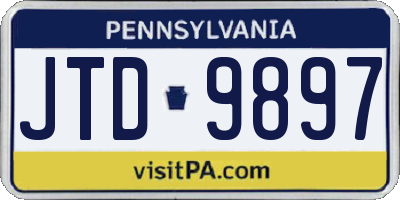 PA license plate JTD9897