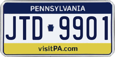 PA license plate JTD9901