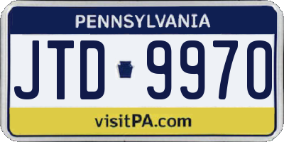 PA license plate JTD9970