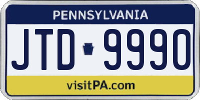 PA license plate JTD9990