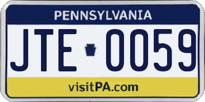 PA license plate JTE0059