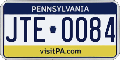 PA license plate JTE0084