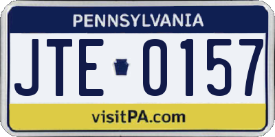 PA license plate JTE0157
