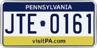 PA license plate JTE0161