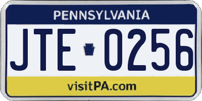 PA license plate JTE0256