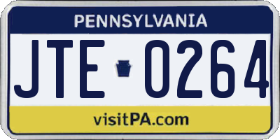 PA license plate JTE0264