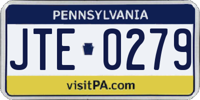 PA license plate JTE0279