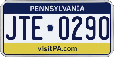 PA license plate JTE0290