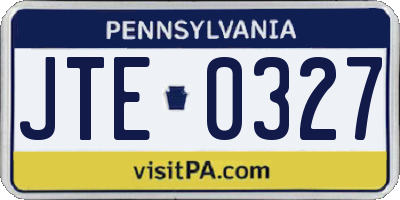 PA license plate JTE0327