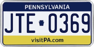 PA license plate JTE0369