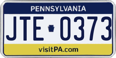 PA license plate JTE0373