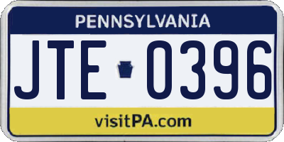 PA license plate JTE0396