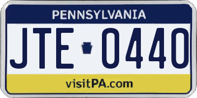 PA license plate JTE0440