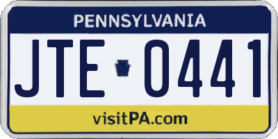 PA license plate JTE0441