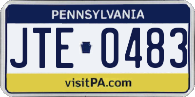 PA license plate JTE0483