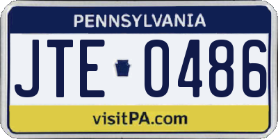PA license plate JTE0486