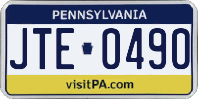 PA license plate JTE0490