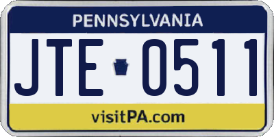 PA license plate JTE0511
