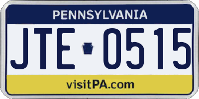 PA license plate JTE0515