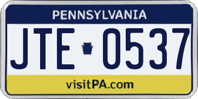 PA license plate JTE0537
