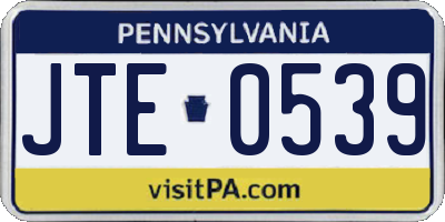 PA license plate JTE0539