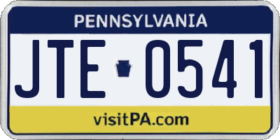 PA license plate JTE0541