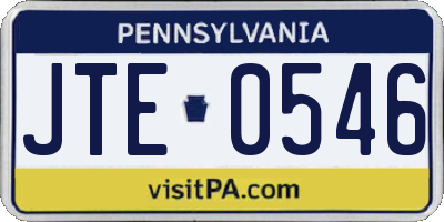 PA license plate JTE0546