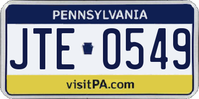 PA license plate JTE0549